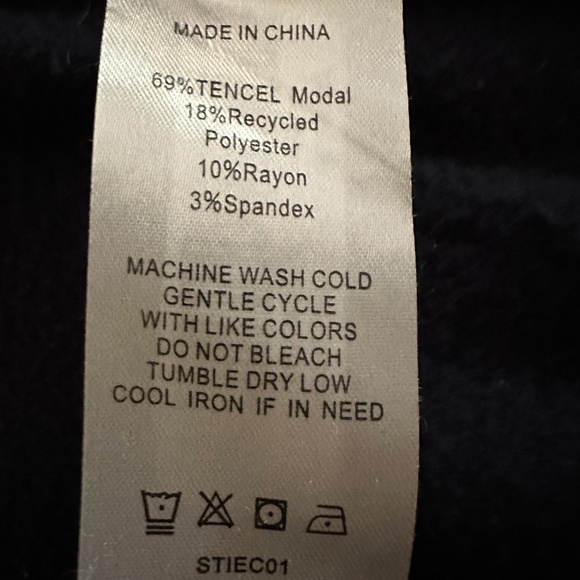 Quince Super Soft Fleece Wide Leg Pant - Navy Blue - Size L - Picture 8 of 11